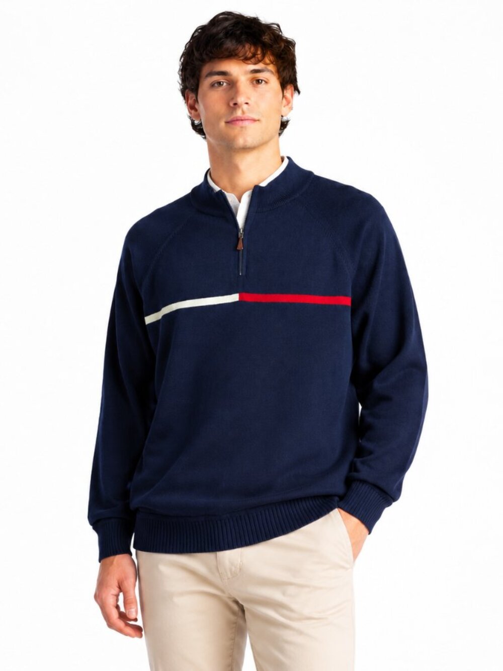 Vintage Y2K Tommy Hilfiger Quarter Zip Sweater XXL NWT Deadstock Preppy Knit